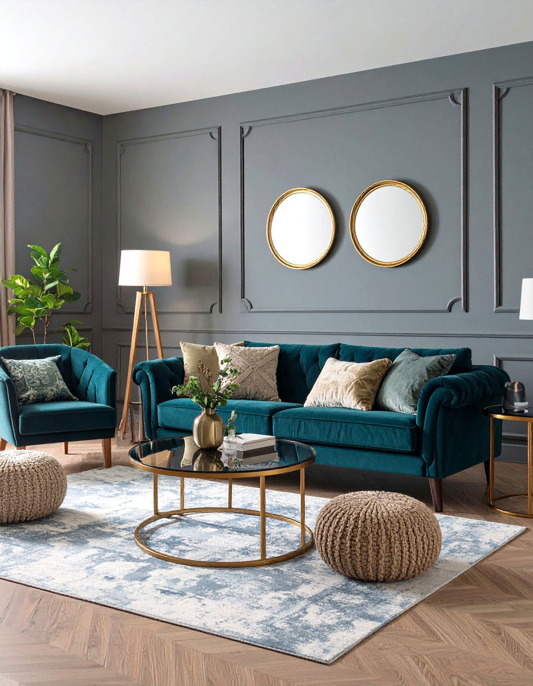 Color Drenching Every Surface in Gray - 20 Gray Living Room Ideas