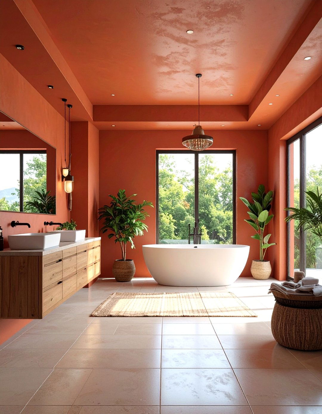 Color Drenching Techniques - 20 Spanish Style Bathroom Ideas