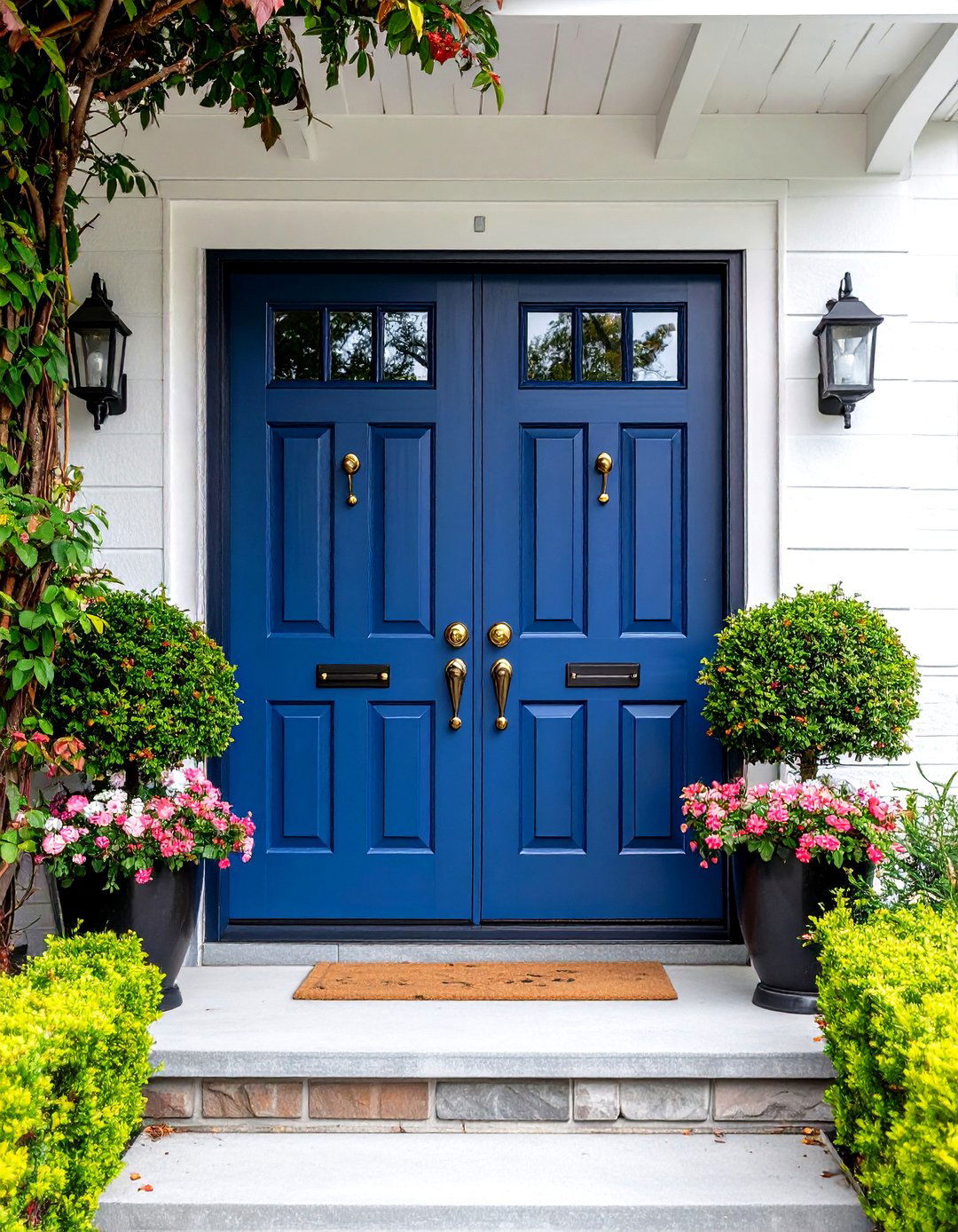 Color Pop Painted Double Front Door - 20 Double Front Door Ideas