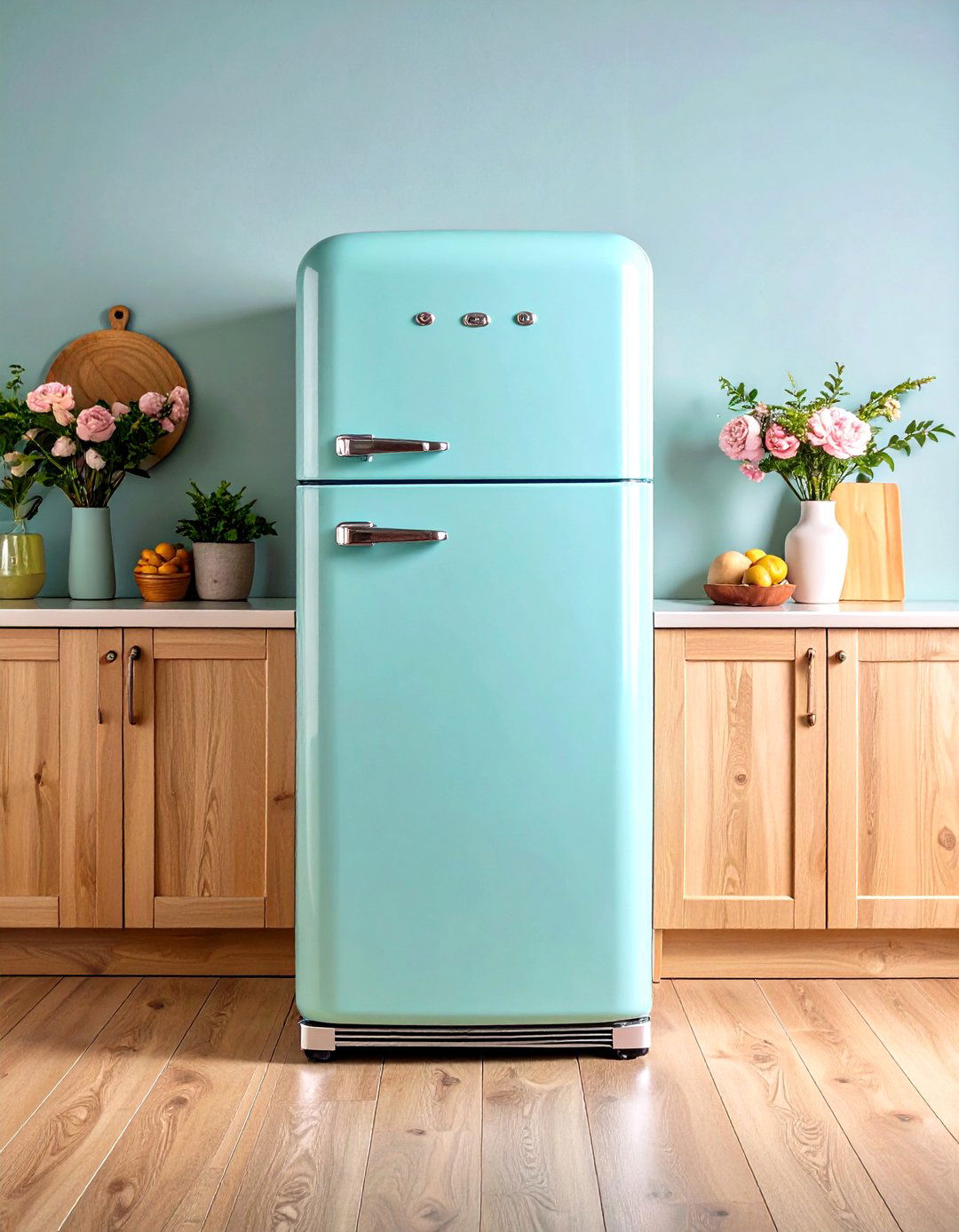 Color Pop Retro Appliances for Playful Contrast - 20 Boho Kitchen Ideas