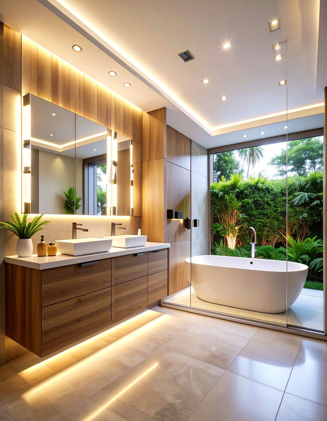 Color Temperature Adjustable Small Bathroom Lighting - 20 Small Bathroom Lighting Ideas