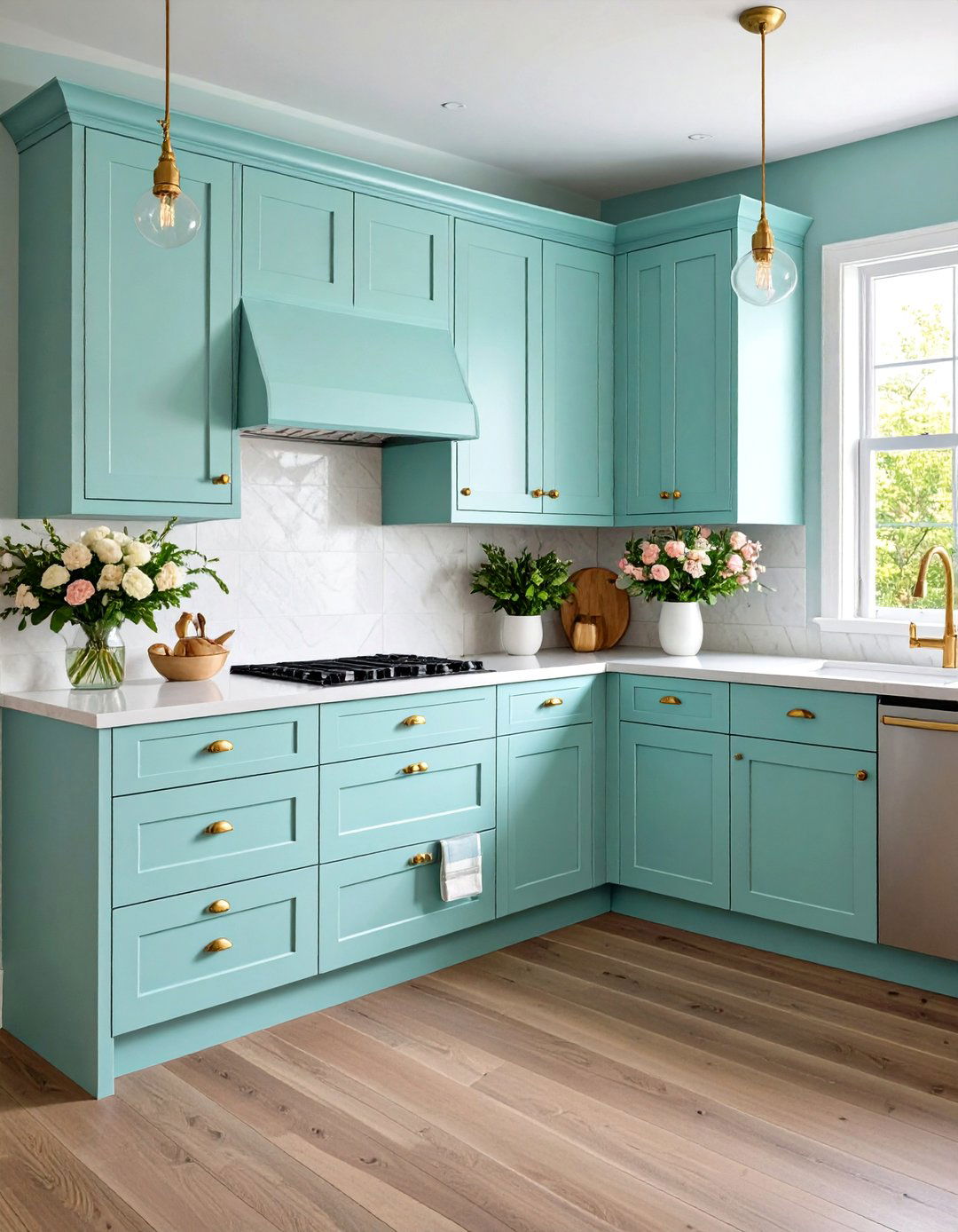Colored Cabinets - 20 Small Galley Kitchen Ideas on a Budget