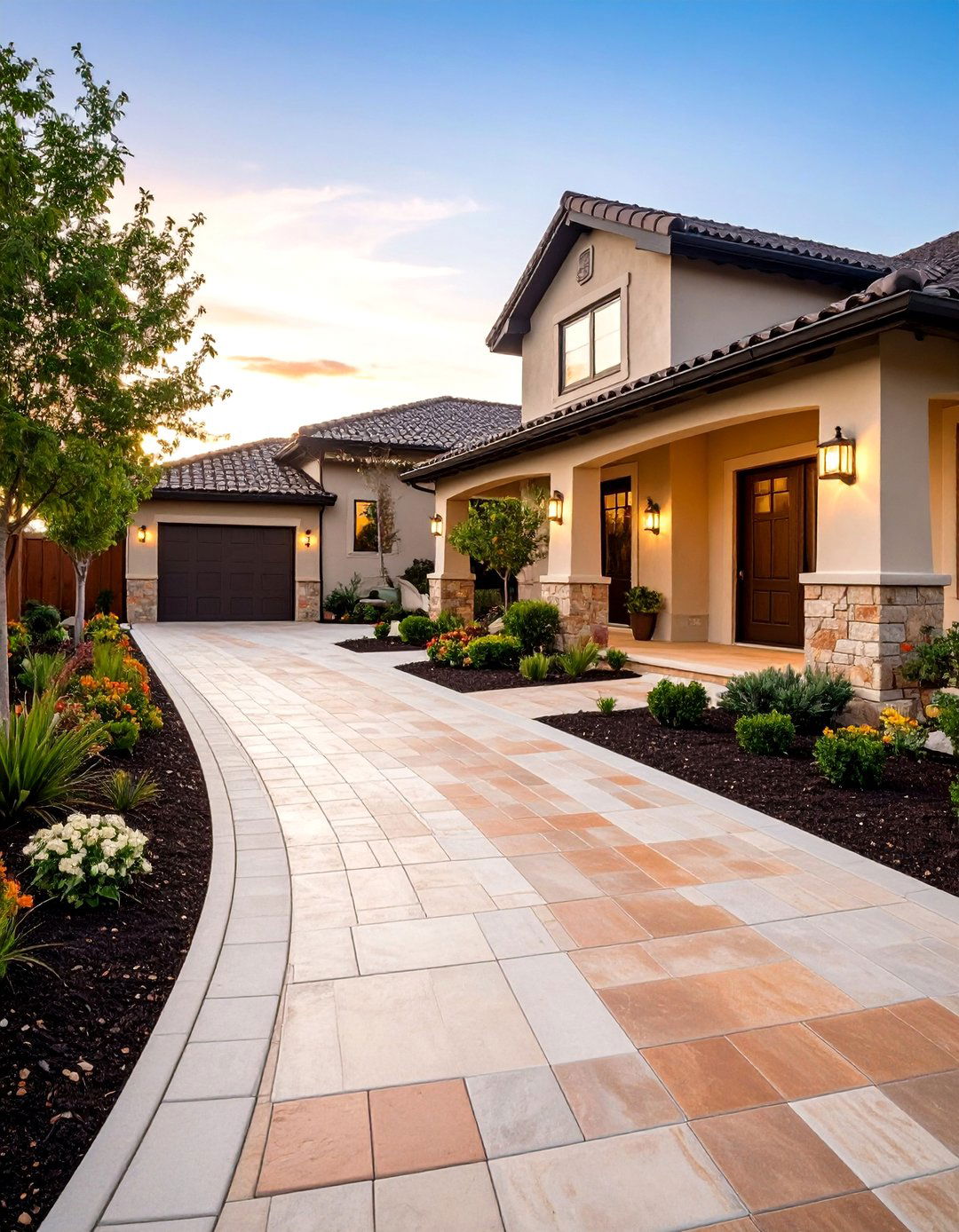 Colored Concrete Driveway - 20 Concrete Driveway Ideas
