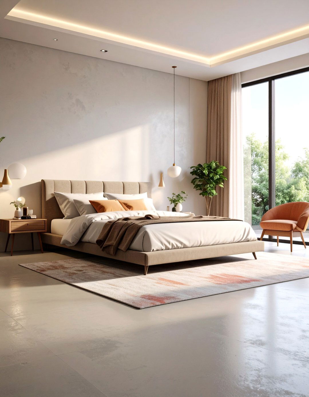 Colored Concrete Floor Bedroom with Custom Pigments - 20 Concrete Floor Bedroom Ideas