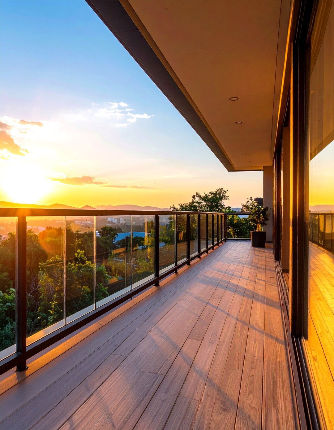 Colored Laminated Glass for Artistic Flair - 20 Glass Balcony Design Ideas