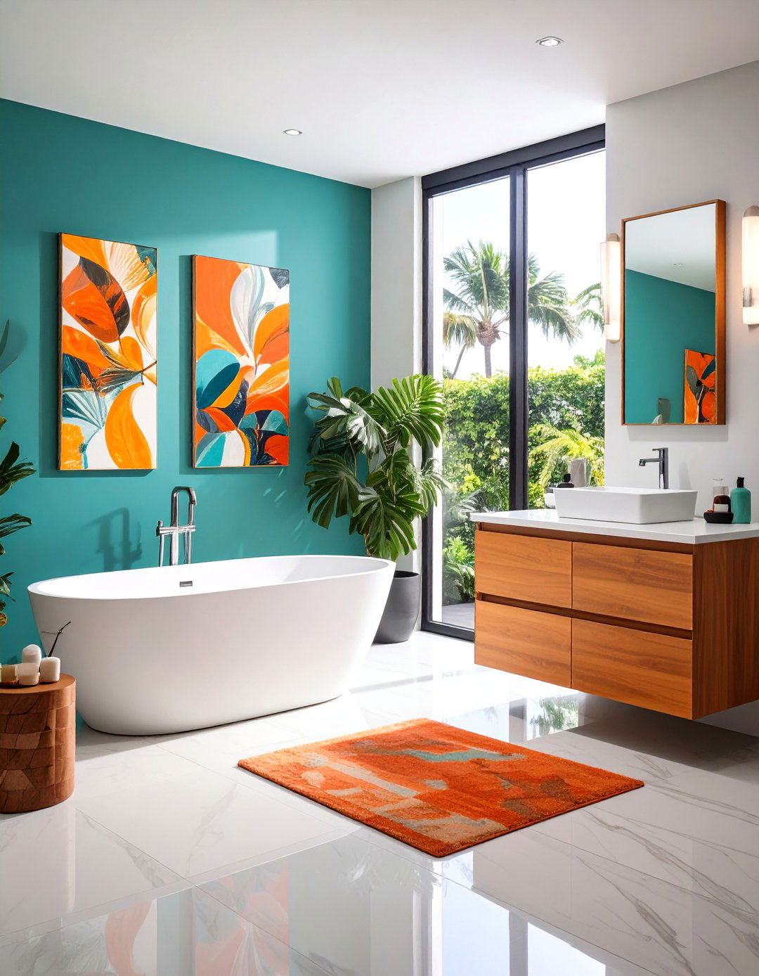Colorful Bathroom Artwork and Decor - 20 Colorful Bathroom Ideas