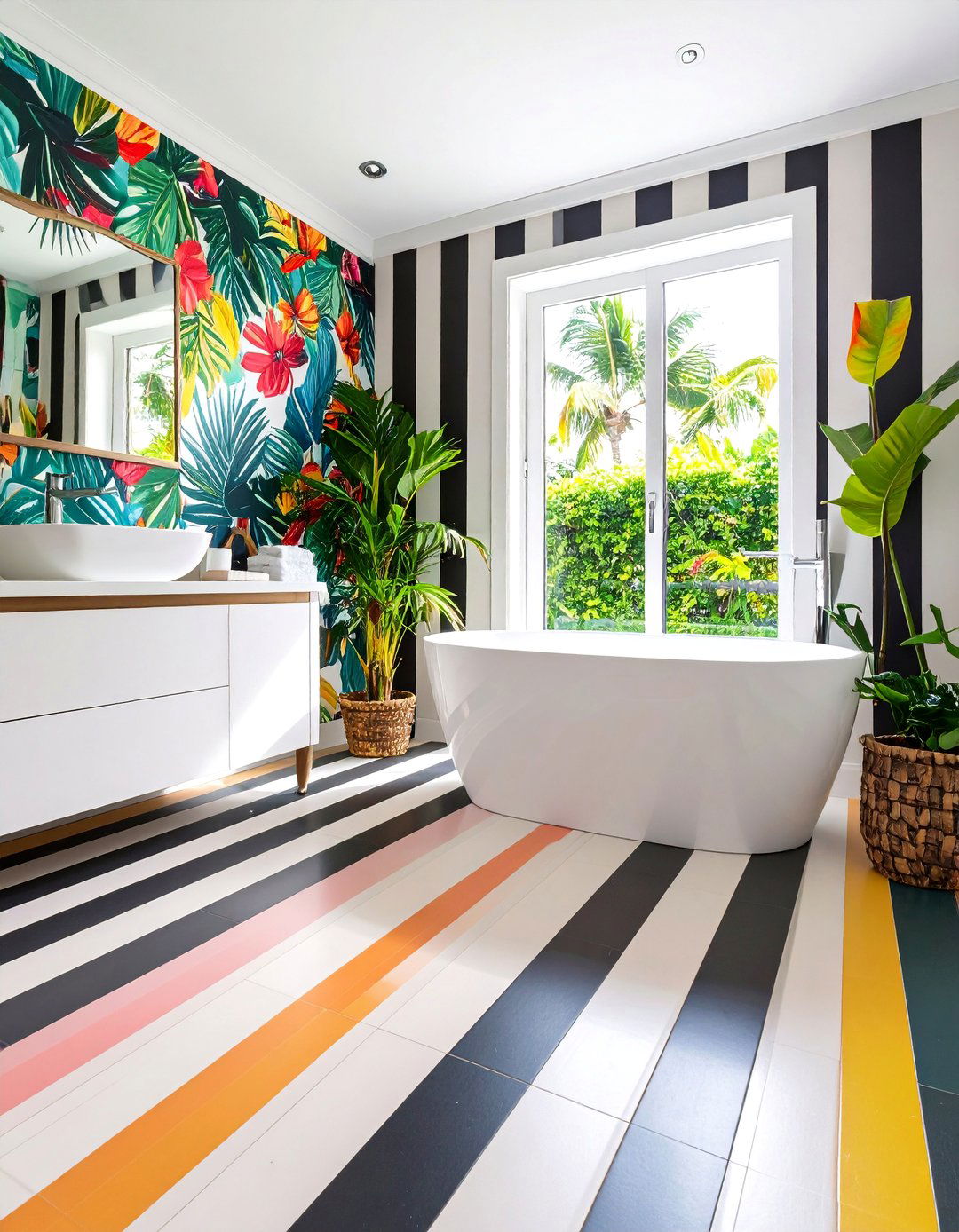 Colorful Bathroom Floor Treatments - 20 Colorful Bathroom Ideas