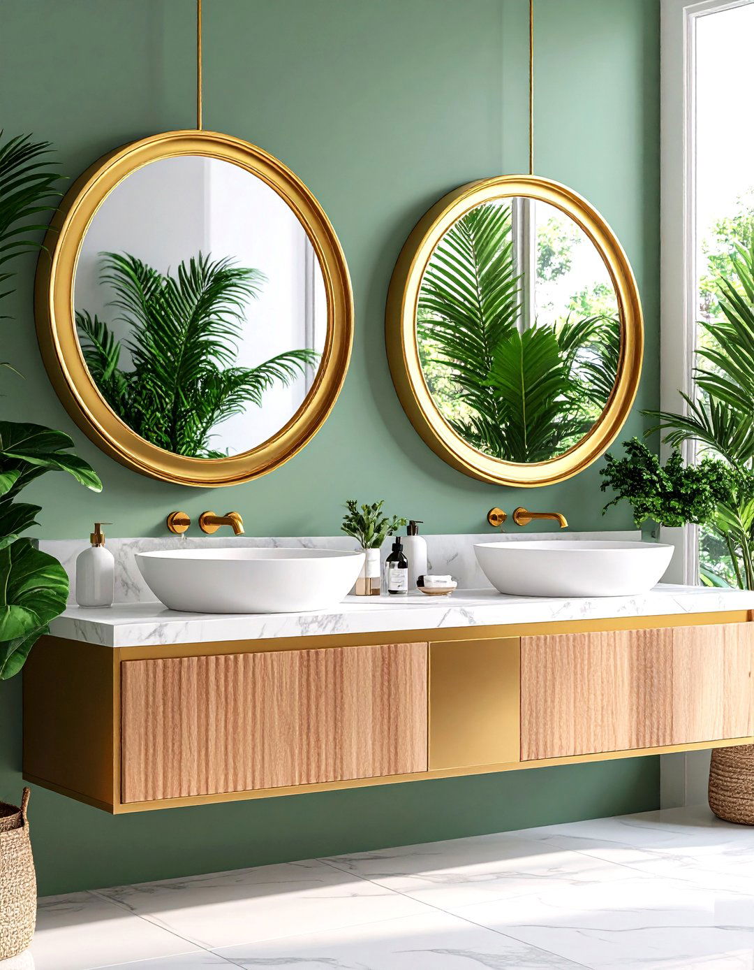Colorful Bathroom Mirror and Frame Combinations - 20 Colorful Bathroom Ideas