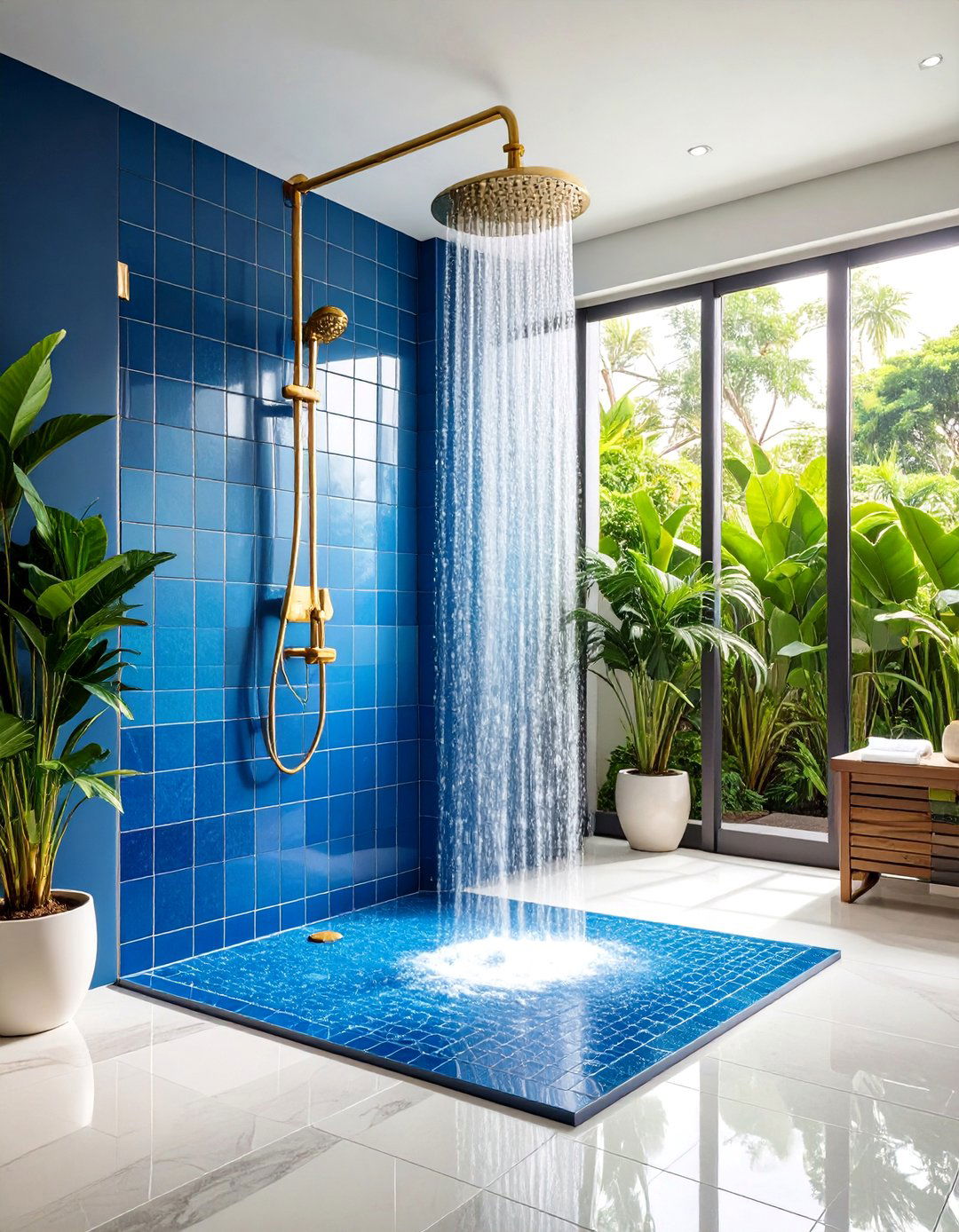Colorful Bathroom Shower Installations - 20 Colorful Bathroom Ideas