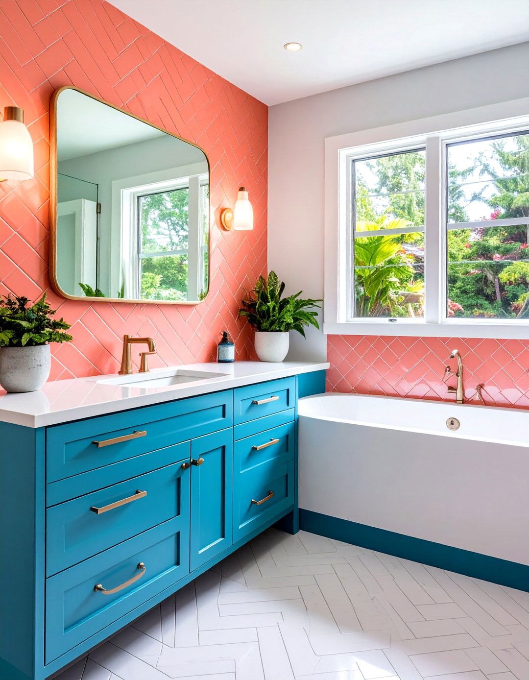 Colorful Bathroom Tile Backsplashes - 20 Colorful Bathroom Ideas