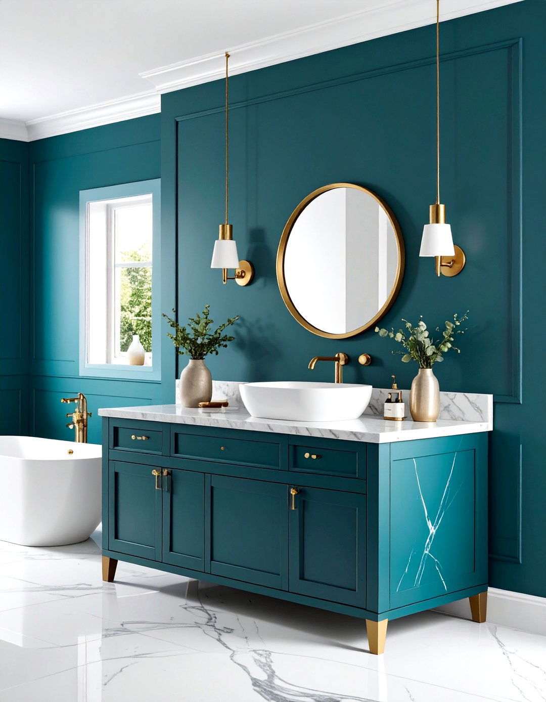 Colorful Bathroom Vanity Transformations - 20 Colorful Bathroom Ideas