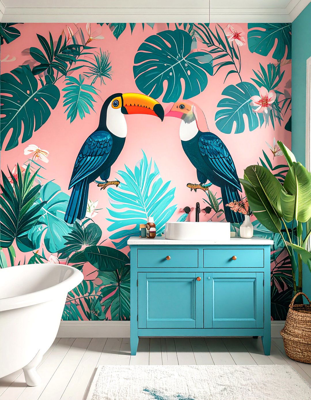 Colorful Bathroom Wallpaper Patterns - 20 Colorful Bathroom Ideas