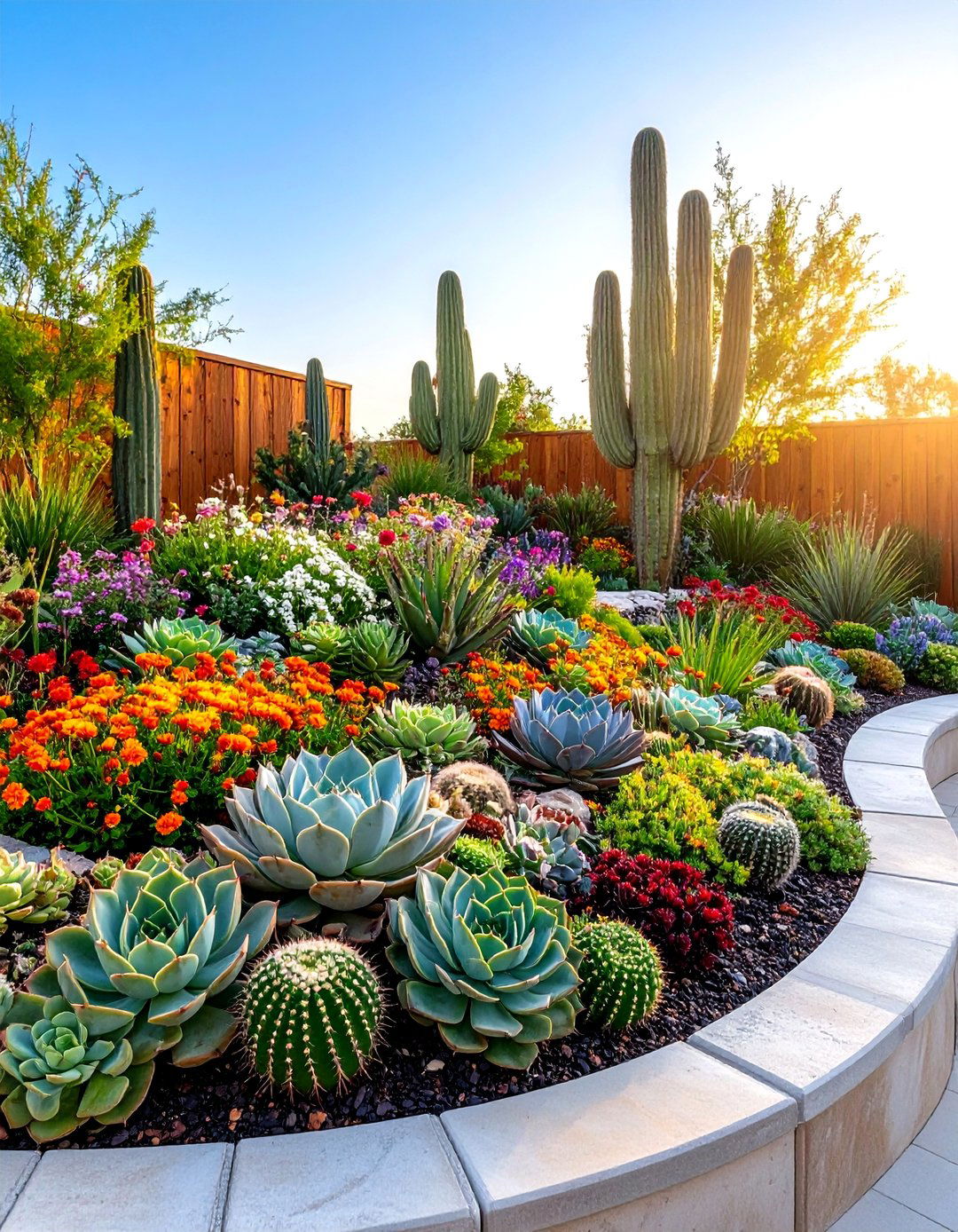 Colorful Cactus Mixed With Succulents - 20 Cactus Garden Ideas