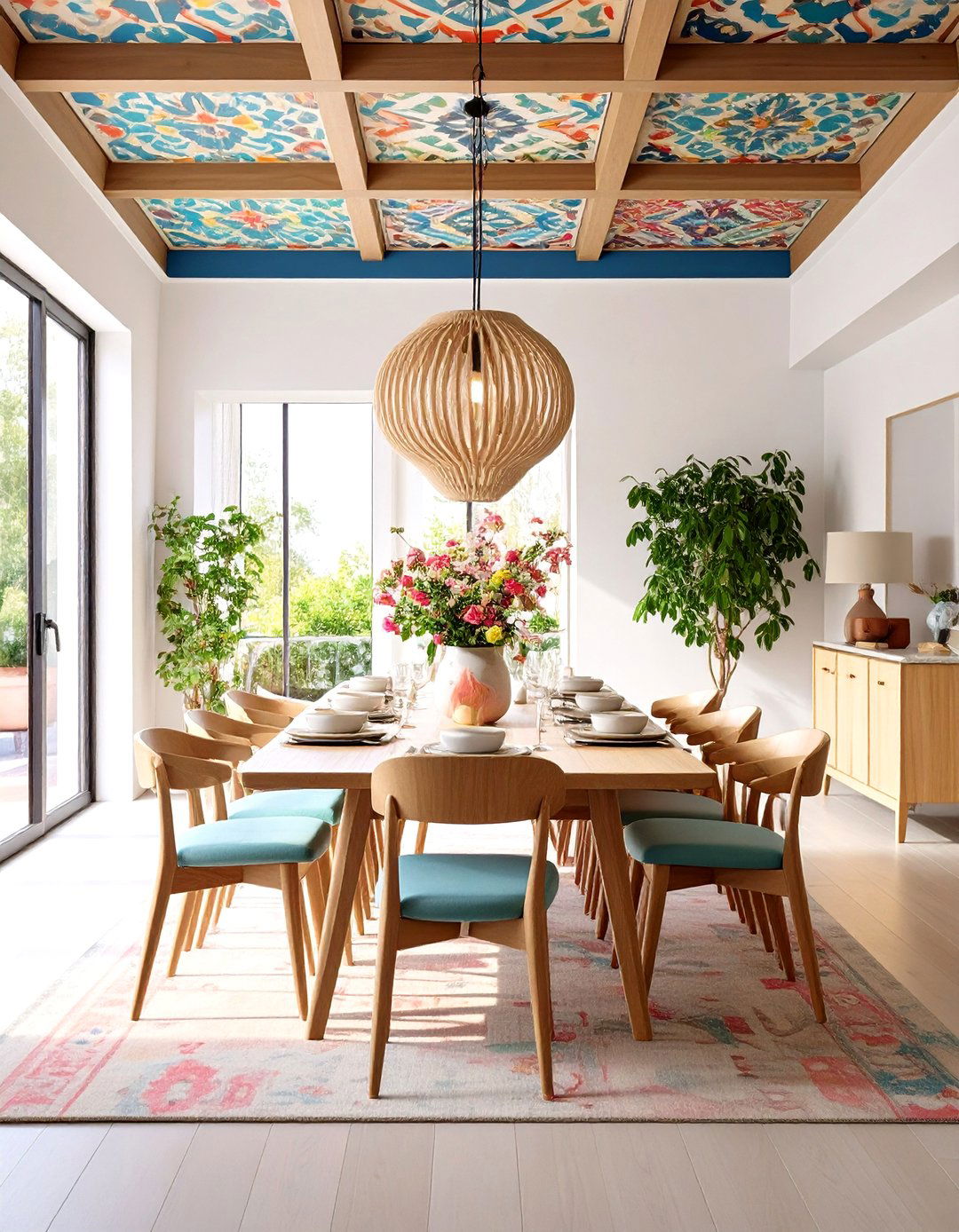 Colorful Ceiling Treatment Colorful Dining Room Ideas - 20 Colorful Dining Room Ideas