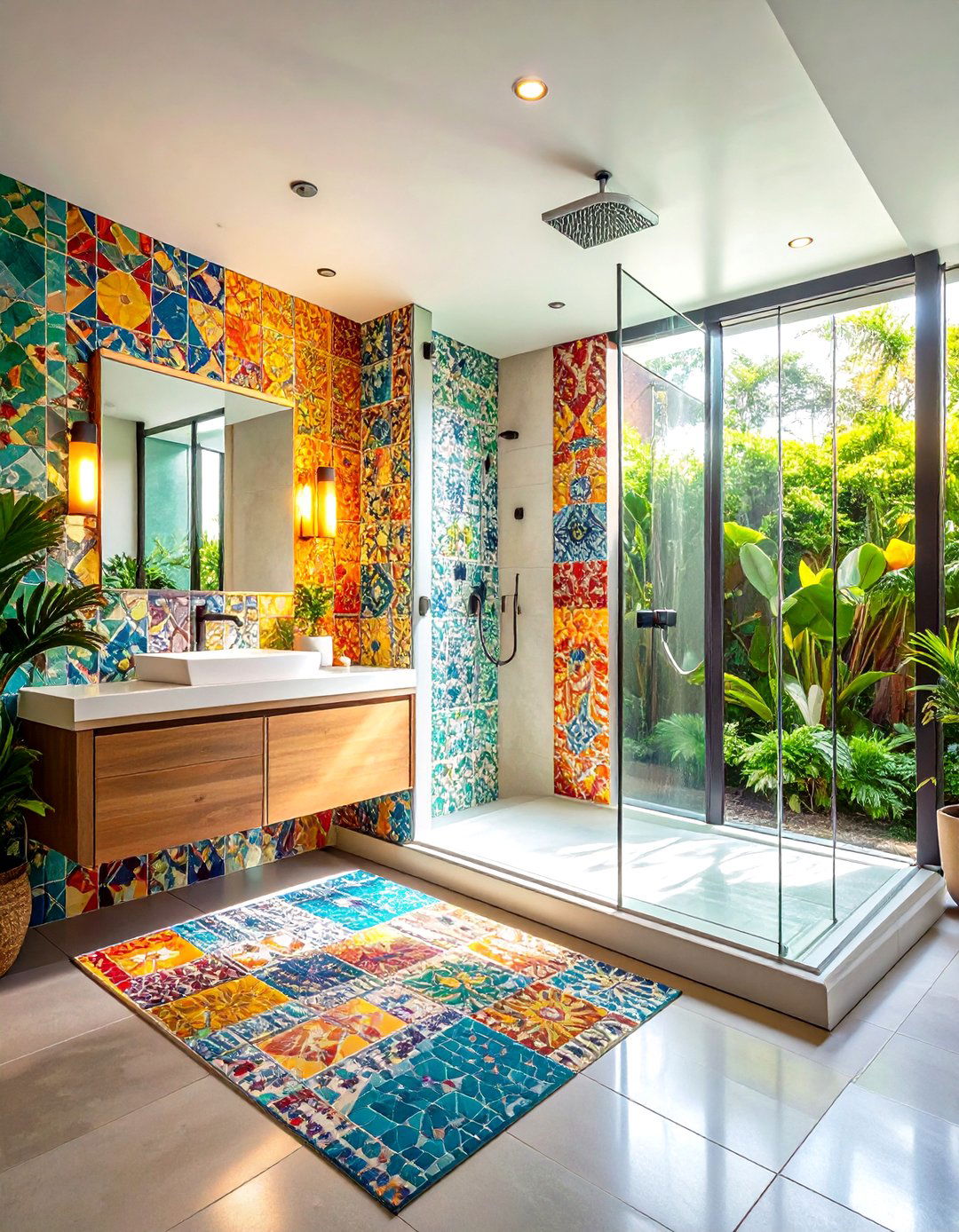 Colorful Ceramic Tiles - 20 Walk-in Shower Tile Ideas