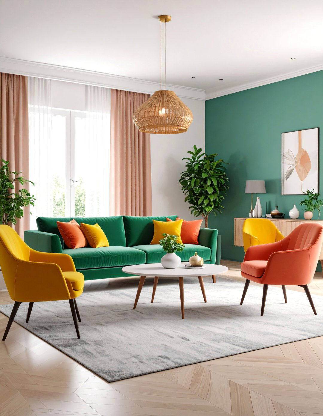 Colorful Furniture Room Ideas with Bold Upholstery Choices - 20 Colorful Room Ideas