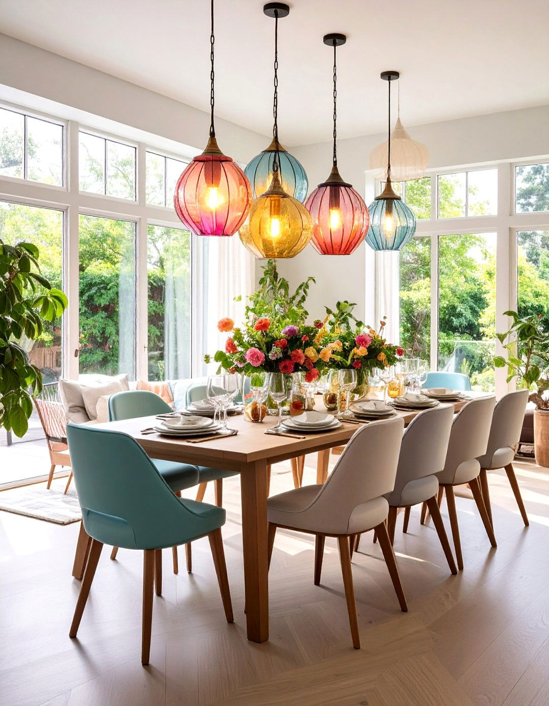 Colorful Lighting Fixture Colorful Dining Room Ideas - 20 Colorful Dining Room Ideas
