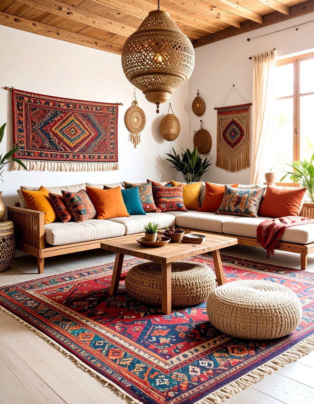 Colorful Living Room with Cultural Pattern Influence - 20 Colorful Living Room Ideas
