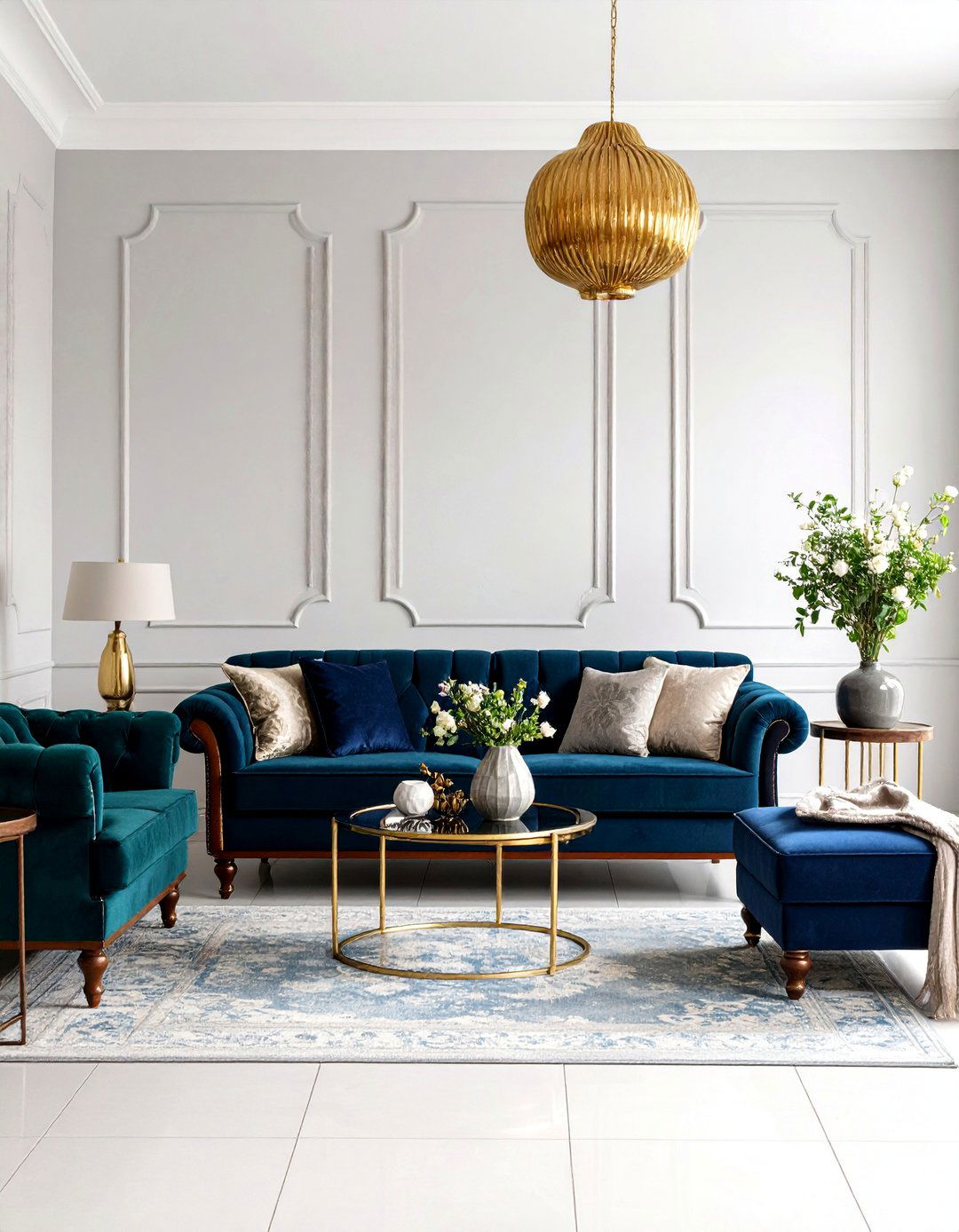Colorful Living Room with Jewel Tone Sophistication - 20 Colorful Living Room Ideas