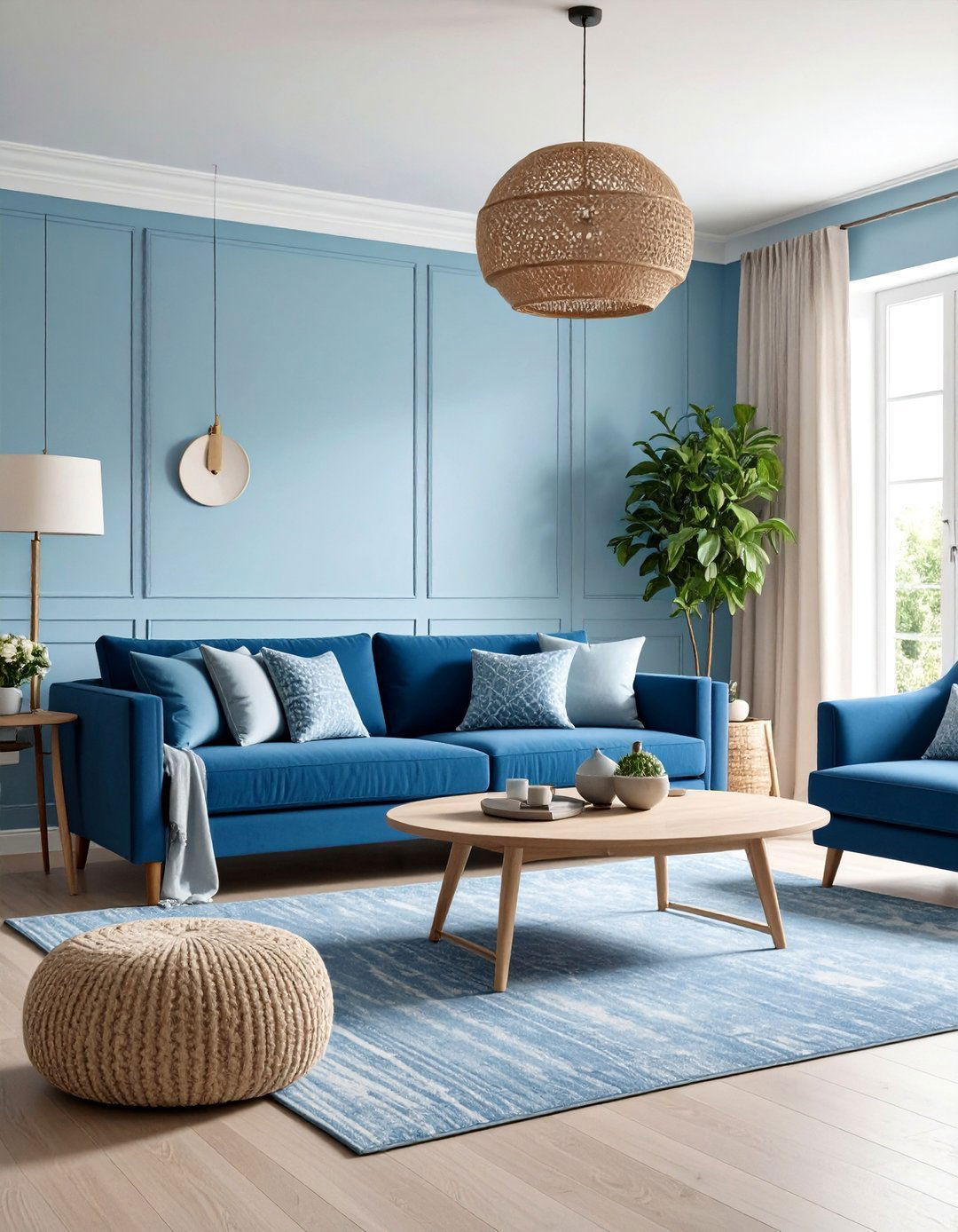 Colorful Living Room with Monochromatic Color Scheme - 20 Colorful Living Room Ideas