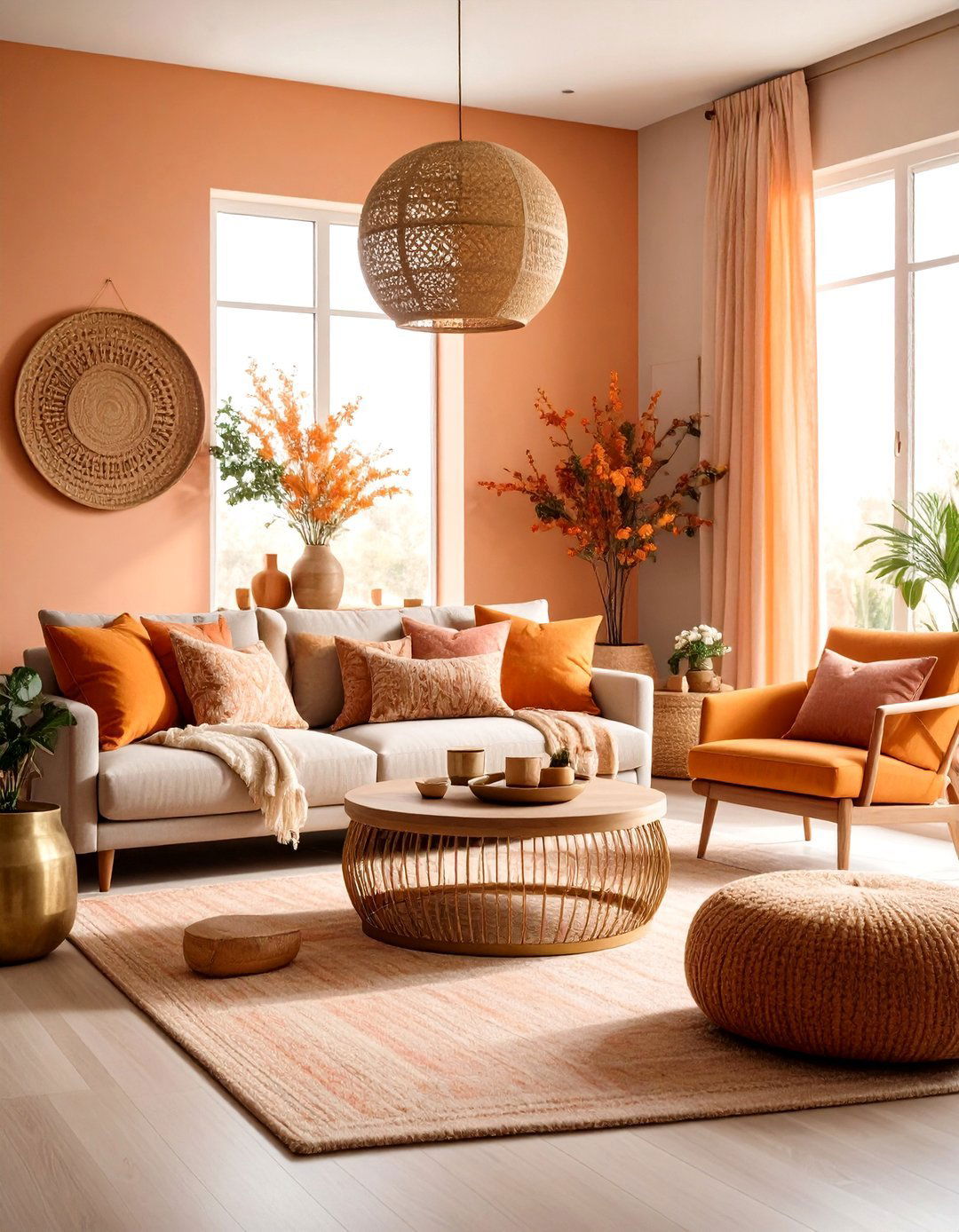 Colorful Living Room with Sunset Warm Tones - 20 Colorful Living Room Ideas