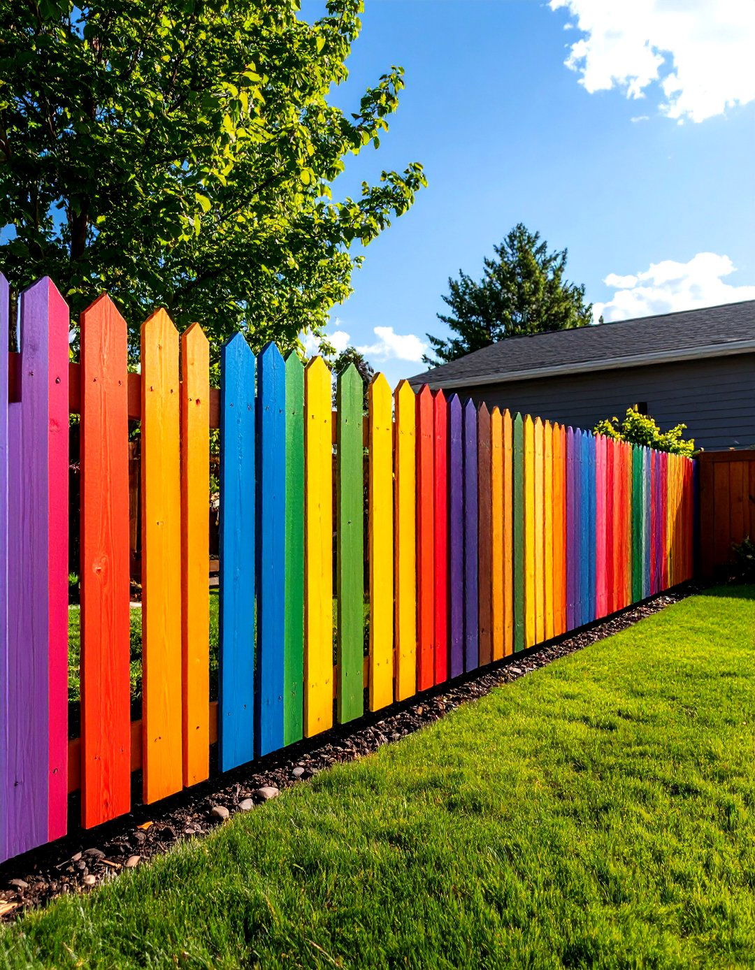 Colorful Rainbow Pallet Fence - 20 Pallet Fence Ideas