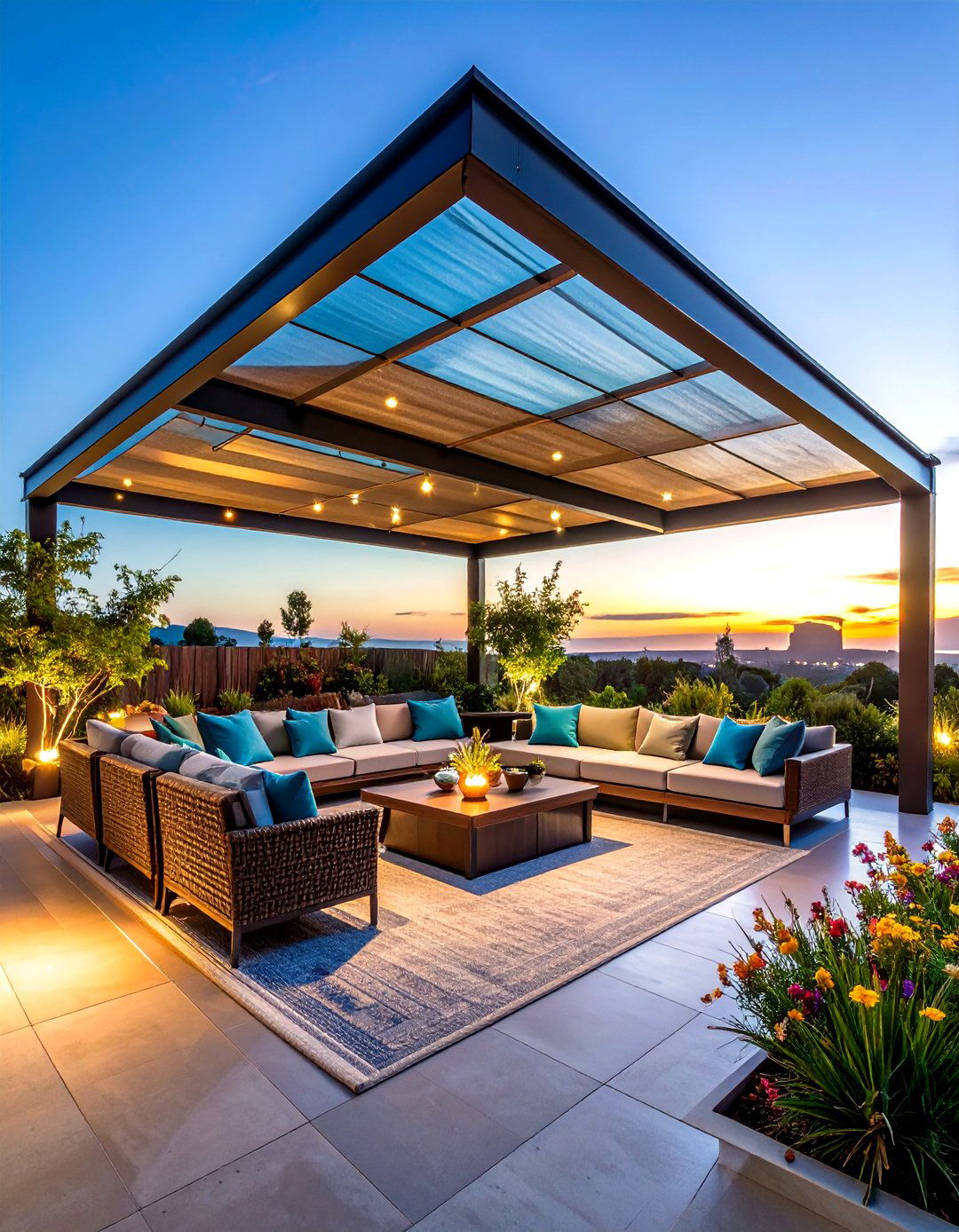 Combination Mixed Material Pergola Roof - 20 Pergola Roof Ideas
