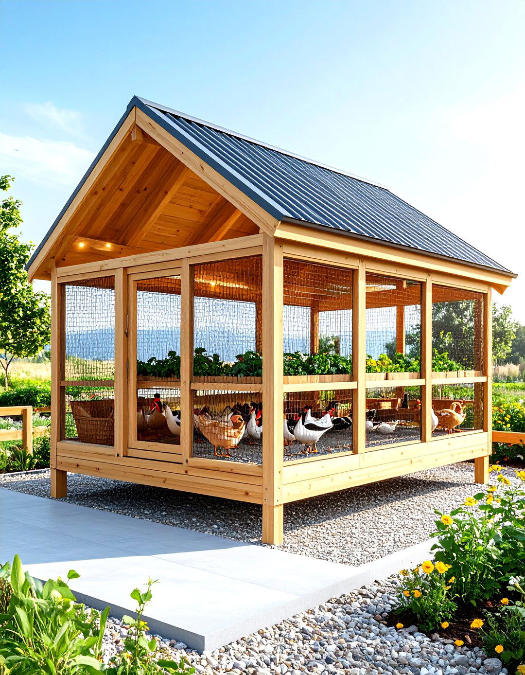 Combination Night Shelter and Daytime Run for Full Time Security - 20 Duck House Ideas
