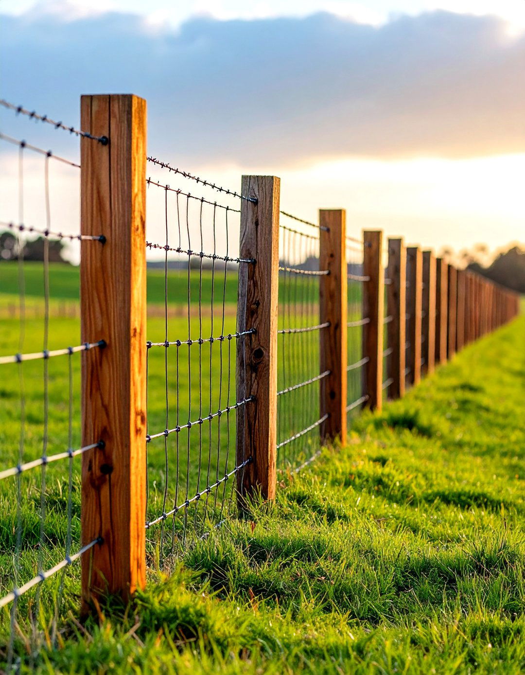 Combination Wire and Wood Farm Fence - 20 Farm Fence Ideas