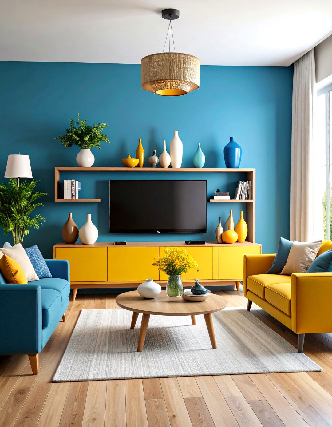 Combine High and Low Items - 20 Tv Console Decor Ideas