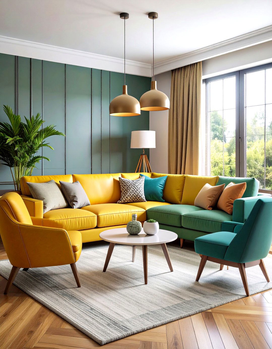 Combine Sectionals with Accent Chairs for Flexible Seating - 20 Sectional Living Room Ideas