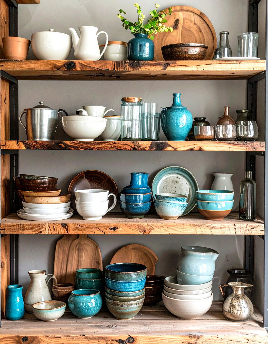 Combine Textures and Materials - 20 Shelf Decor Ideas