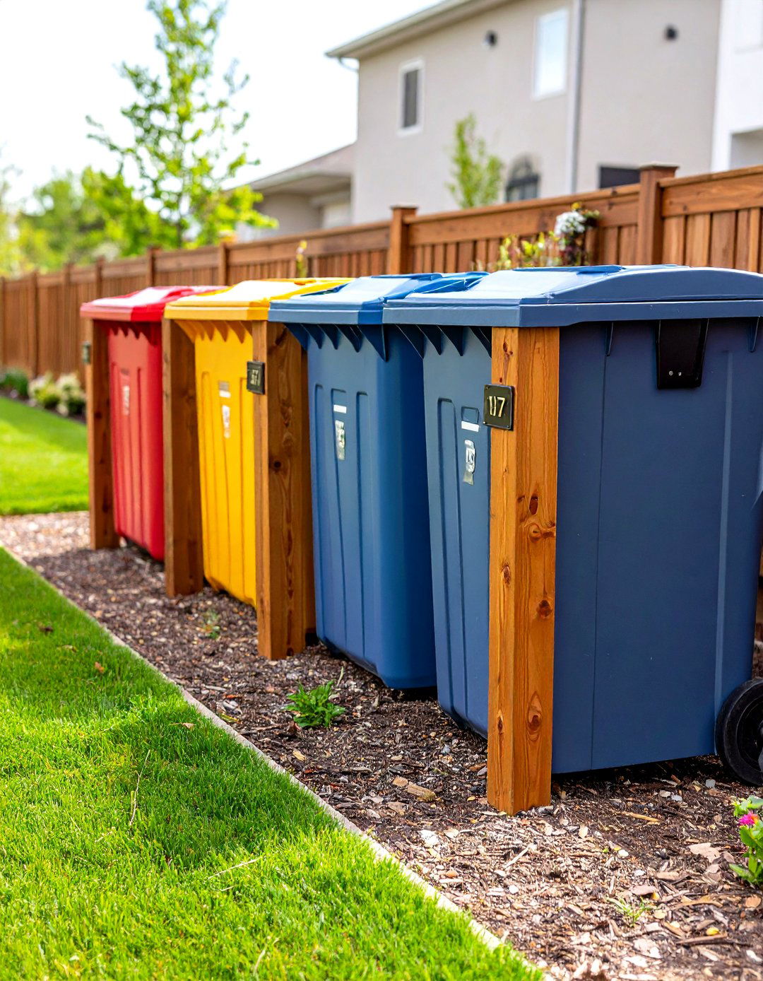 Community Bin Corral Builds Goodwill - 20 Garbage Can Storage Ideas