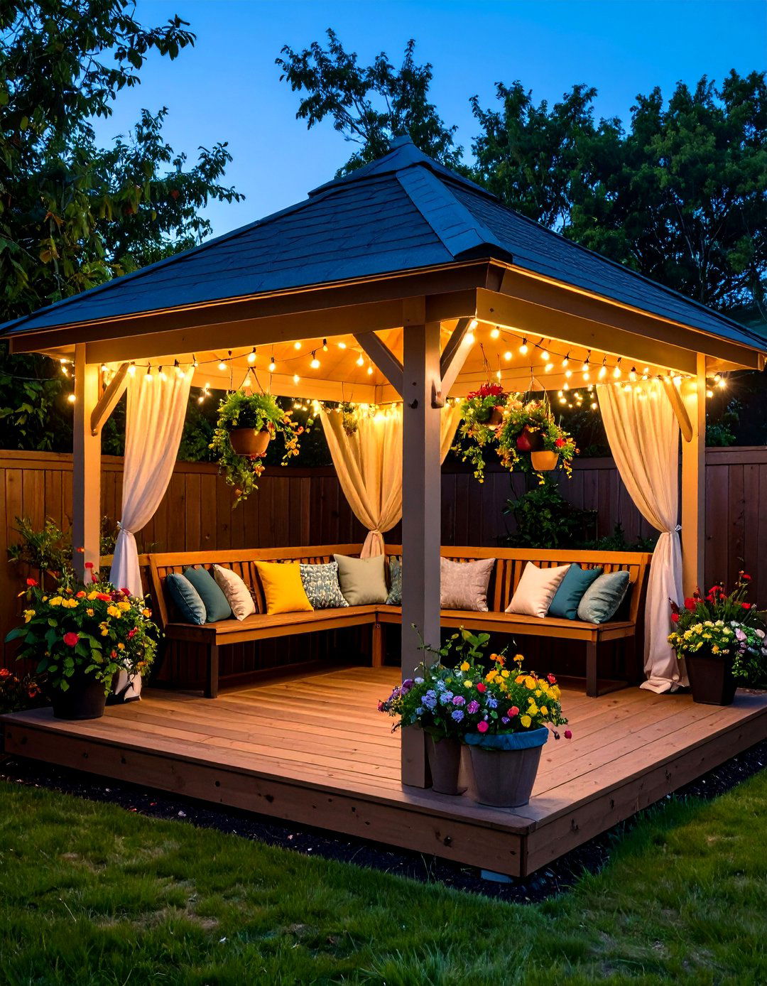 Compact Corner Gazebo for Small Decks - 20 Gazebo on Deck Ideas