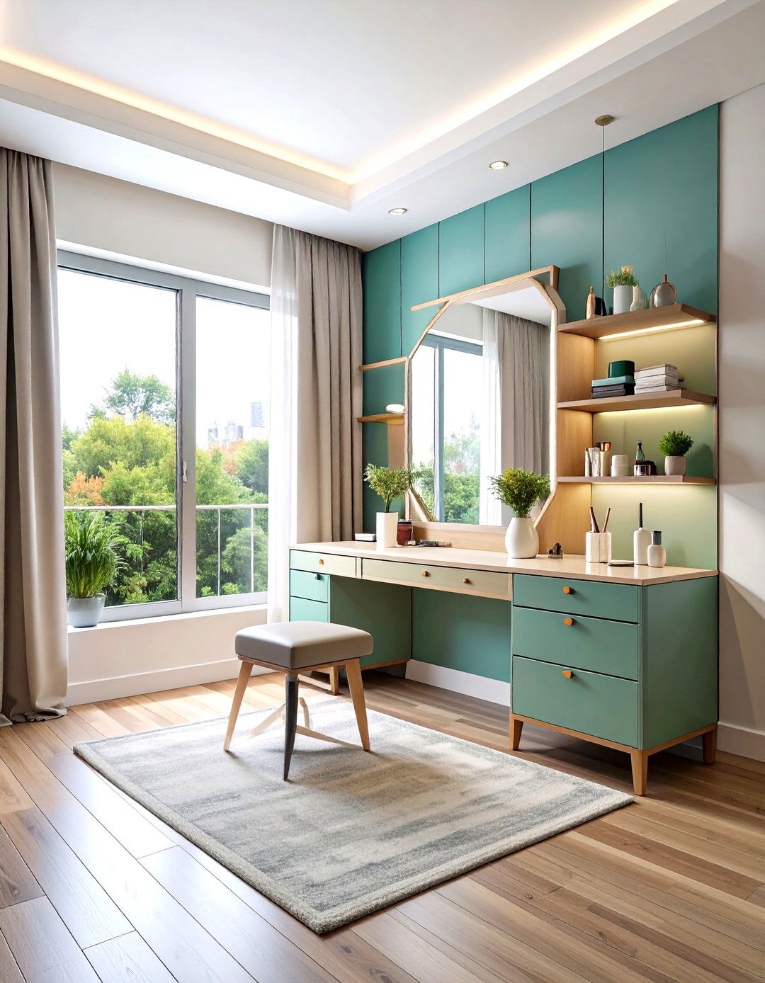 Compact Corner Makeup Vanity for Small Spaces - 20 Makeup Vanity Ideas