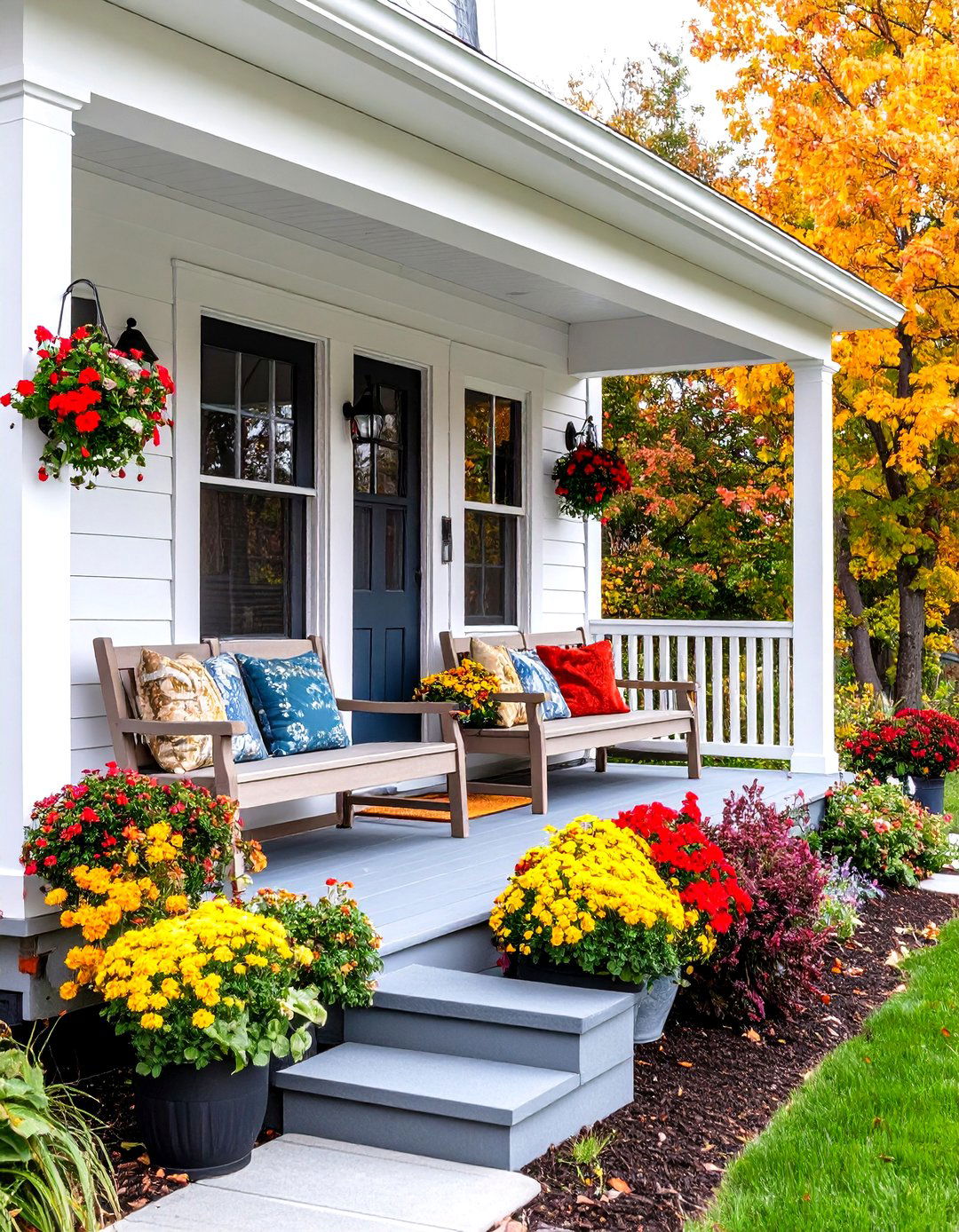 Compact Corner Nook Cape Cod Front Porch - 20 Small Cape Cod Front Porch Ideas