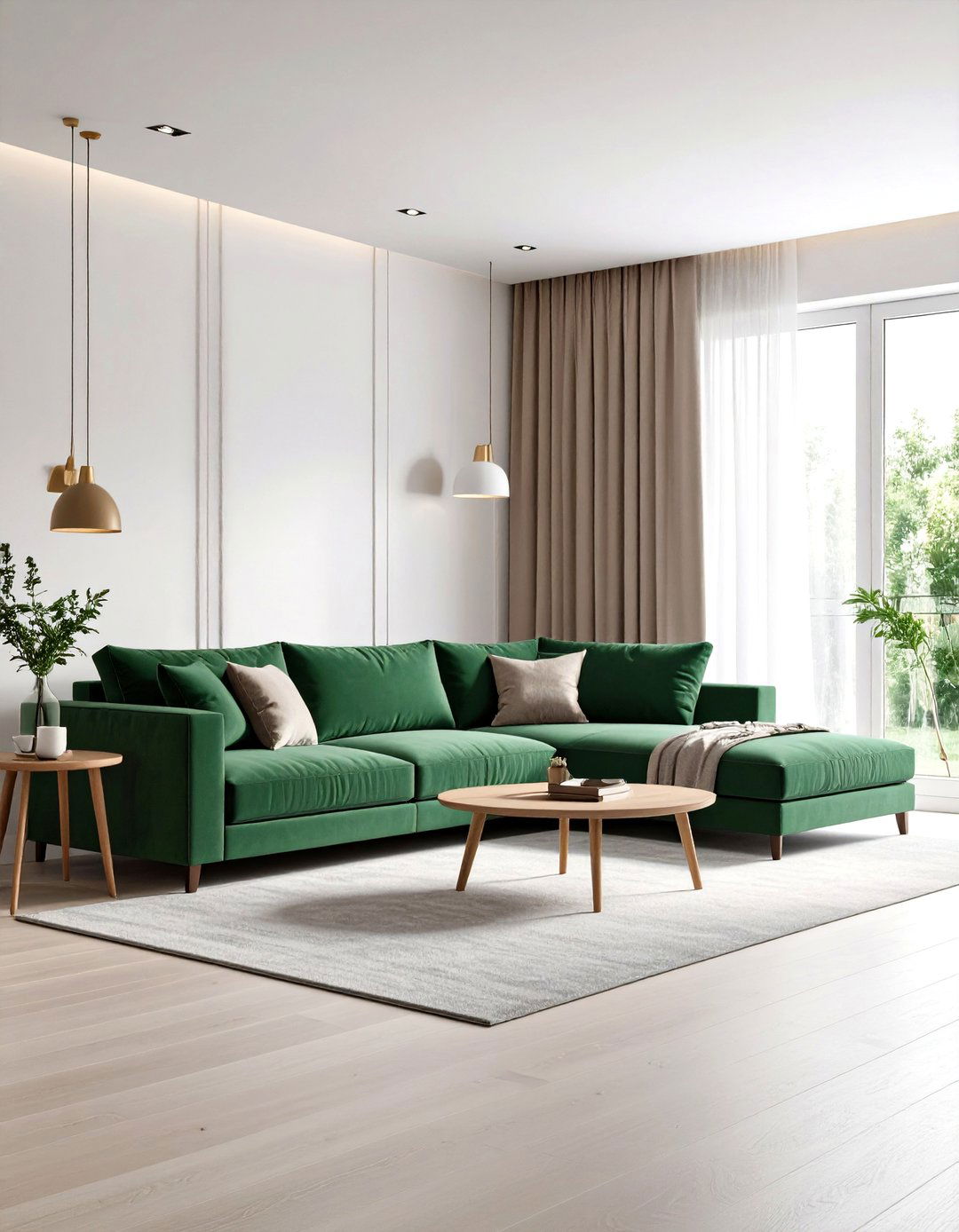 Compact Corner Sectional for Small Rooms - 20 Emerald Green Sofa Living Room Ideas