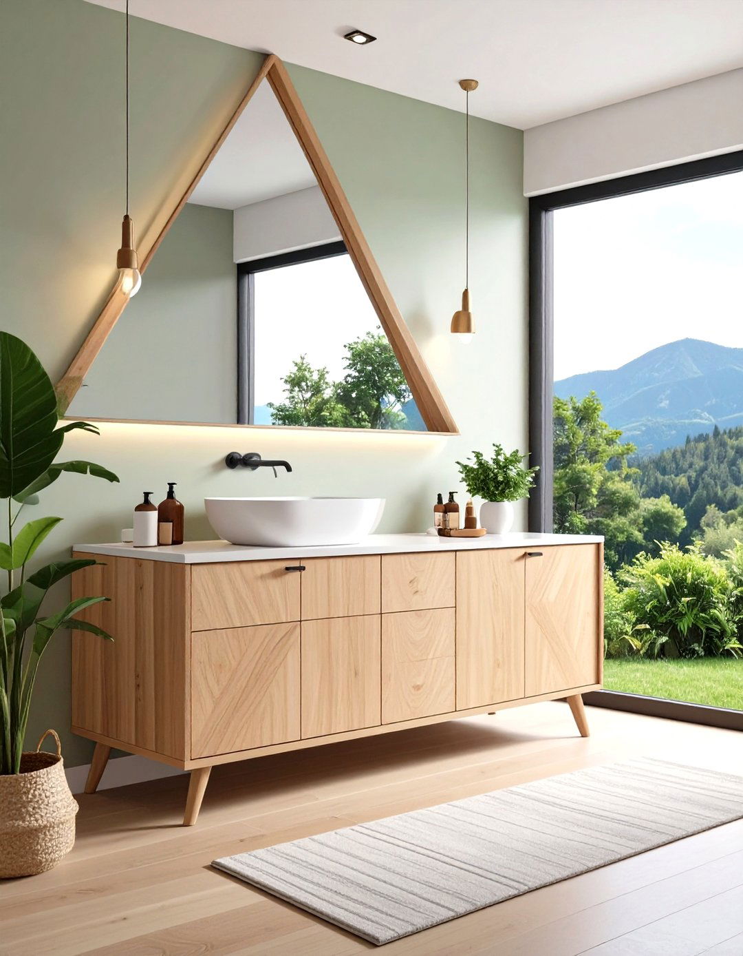 Compact Corner Wood Bathroom Vanity - 20 Wood Bathroom Vanity Ideas