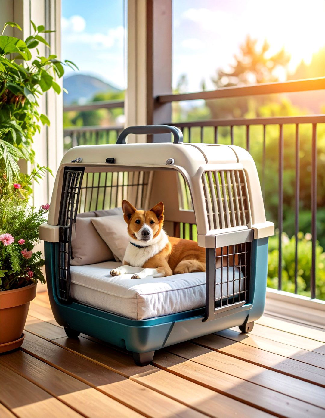 Compact Crate Nook for Quiet Retreats - 20 Dog Balcony Ideas