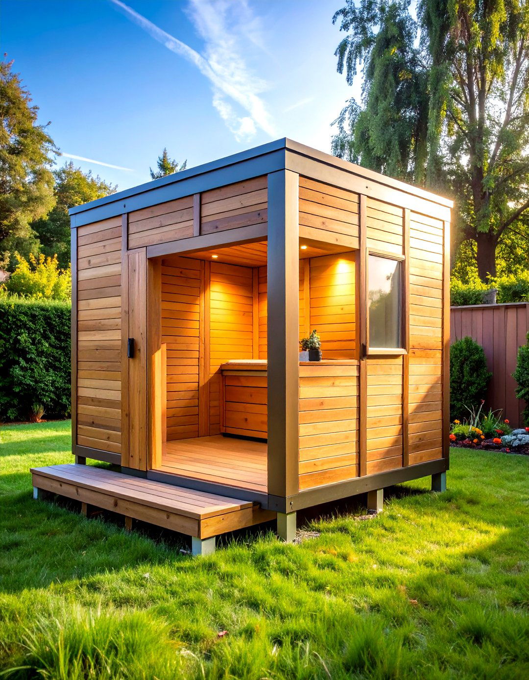 Compact Cube Outdoor Sauna for Small Spaces - 20 Outdoor Sauna Ideas