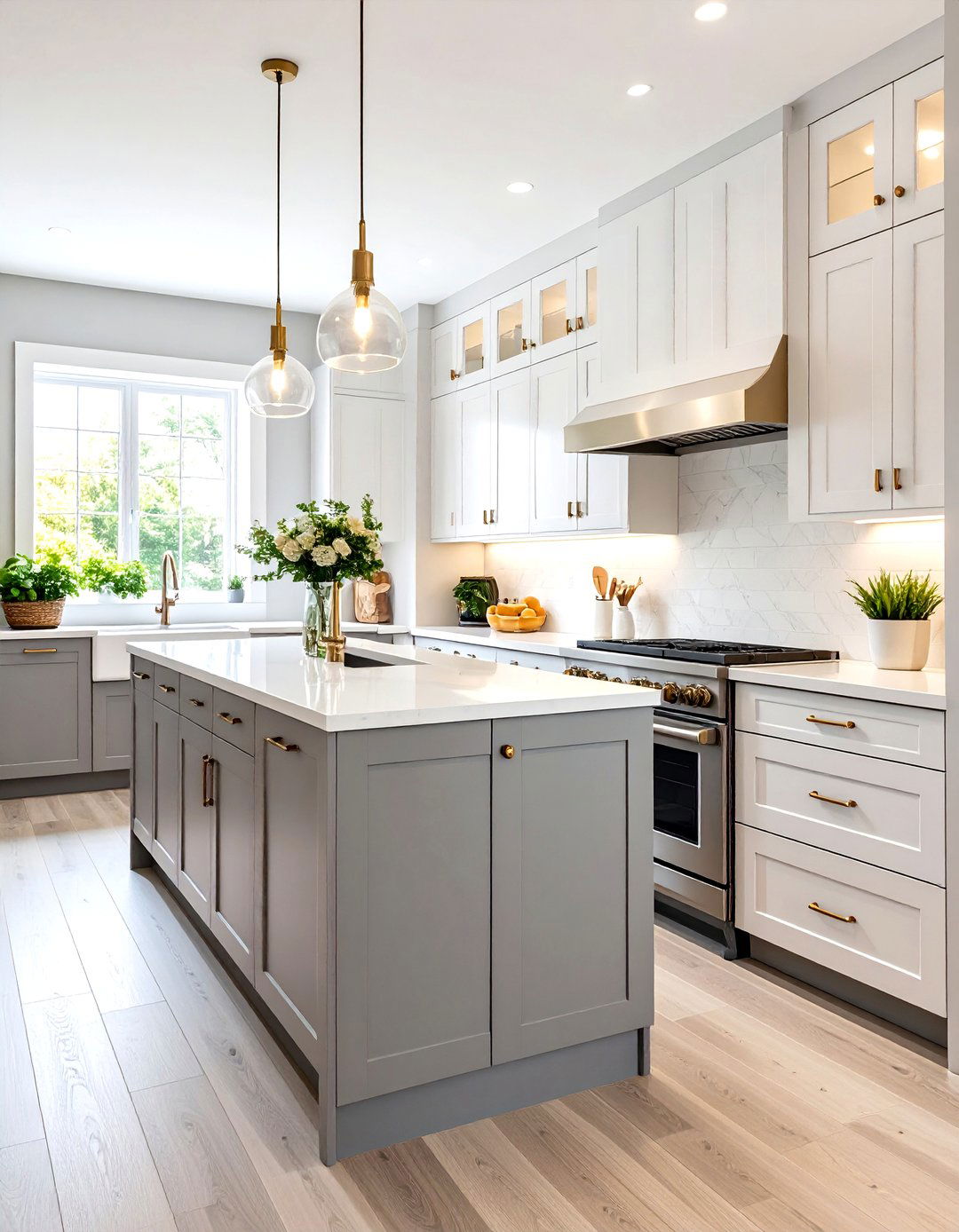 Compact Grey Galley Kitchen with High Gloss White Cabinets - 20 Grey and White Kitchen Designs