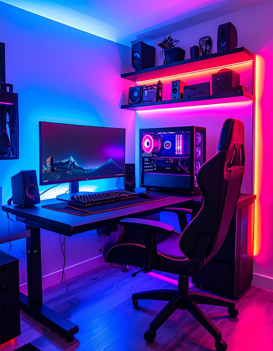Compact Red and Black Gaming Setup - 20 Red and Black Gaming Setup Ideas