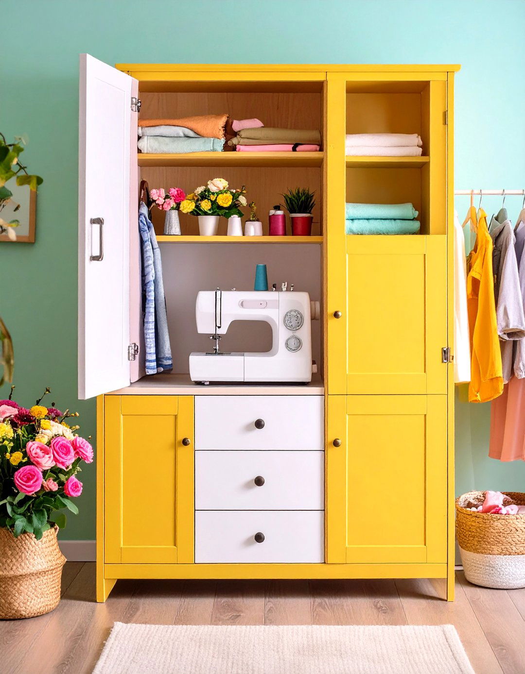 Compact Sewing Armoires - 20 Sewing Room Ideas