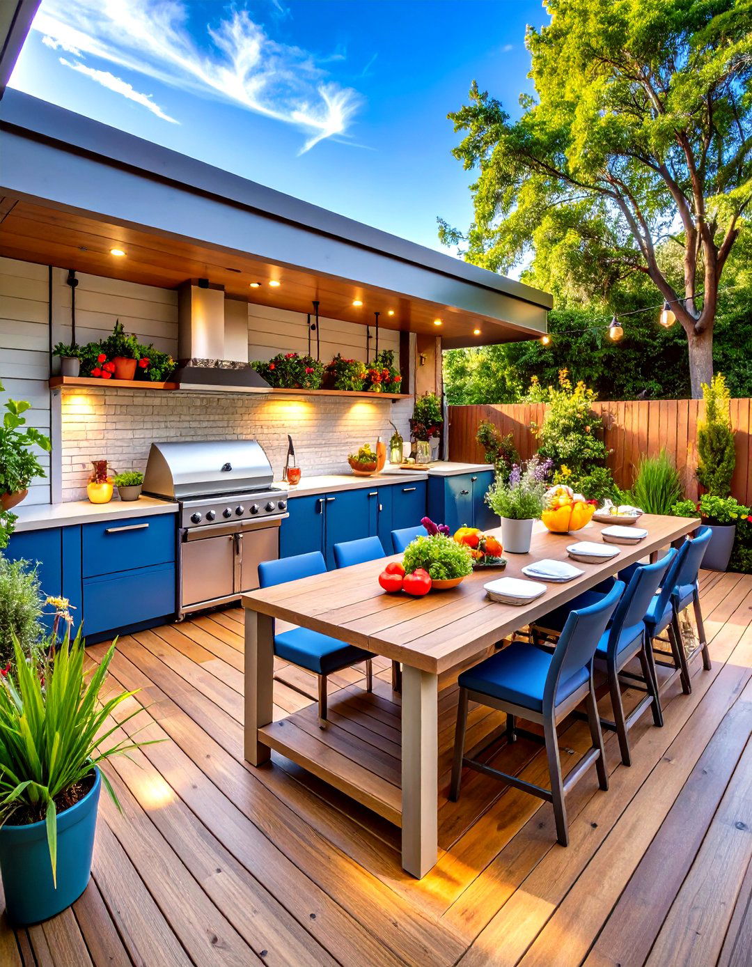 Compact Space Saving Outdoor Kitchen on Deck - 20 Outdoor Kitchen on Deck