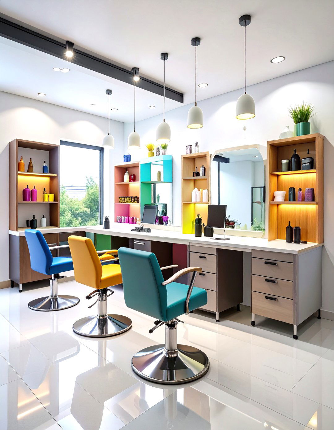 Compact Workstations - 20 Small Salon Interior Design Ideas