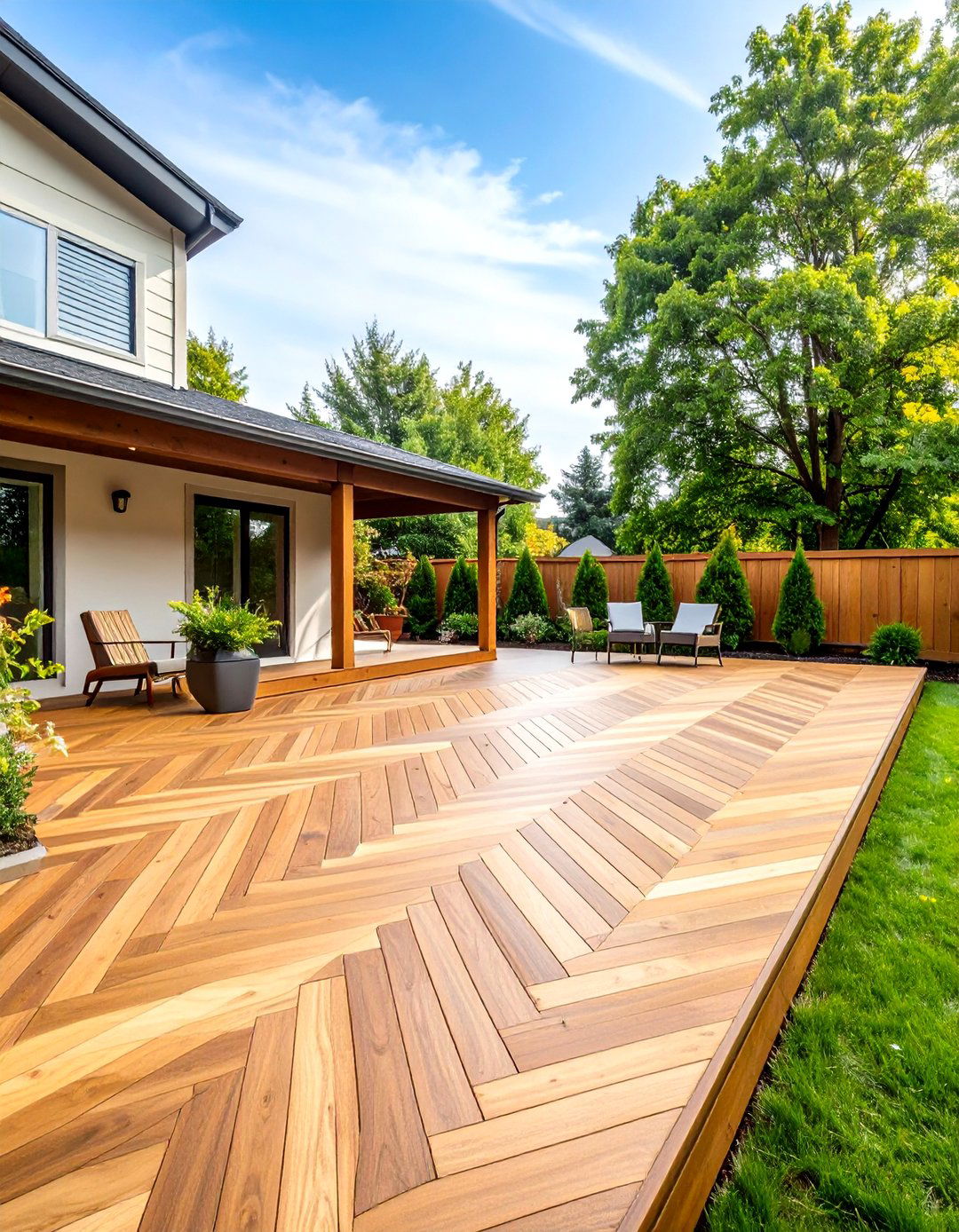 Composite Deck Herringbone Pattern - 20 Composite Deck Ideas