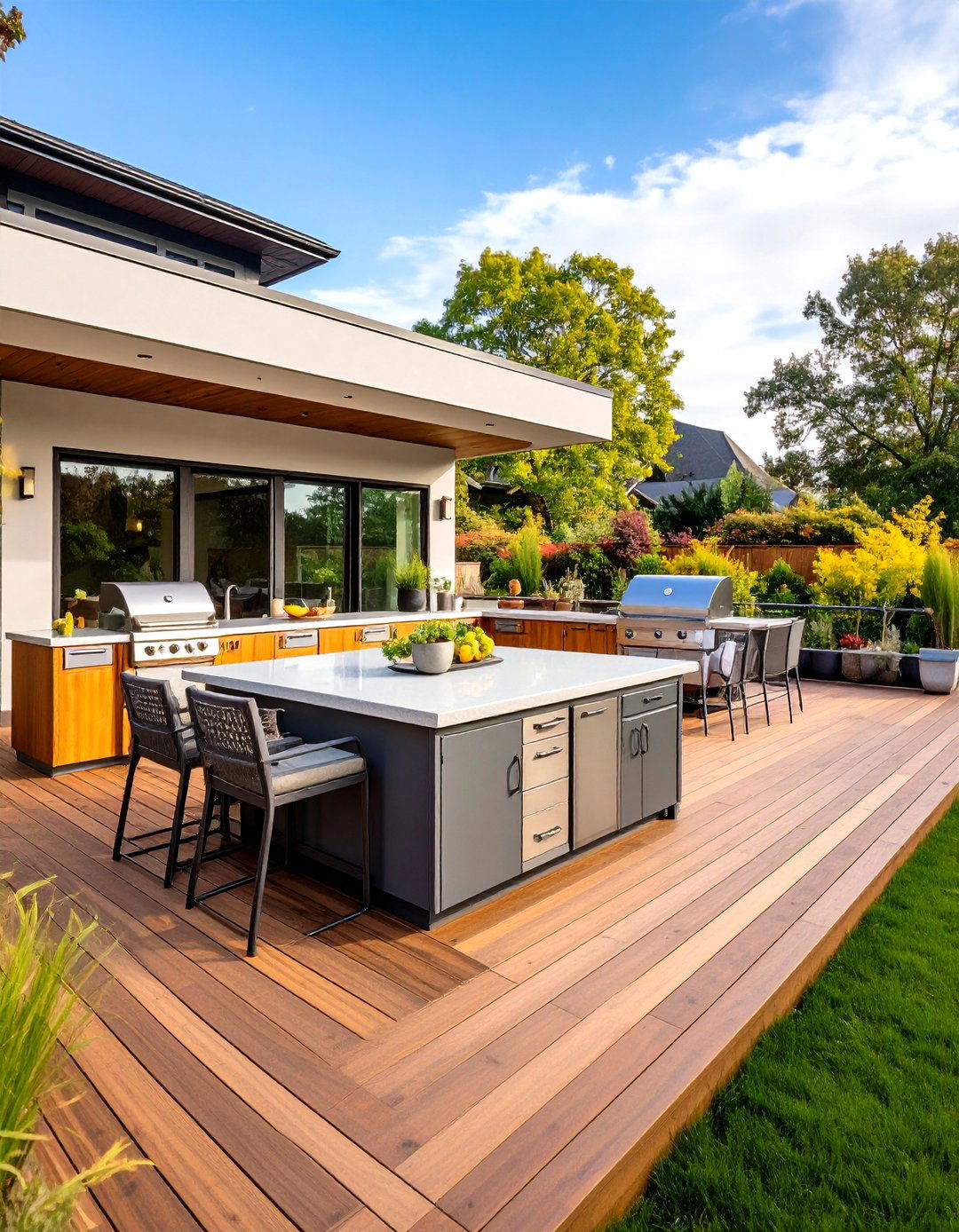 Composite Deck Outdoor Kitchen Integration - 20 Composite Deck Ideas