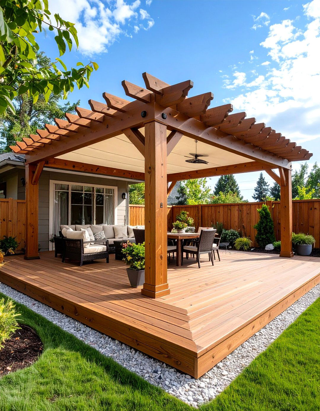 Composite Deck Pergola Addition - 20 Composite Deck Ideas