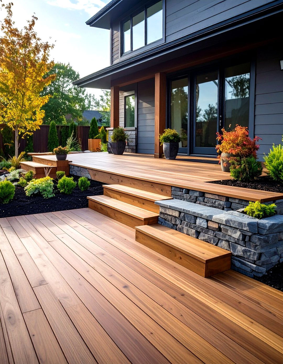 Composite Deck Transition - 20 Hardscape Ideas
