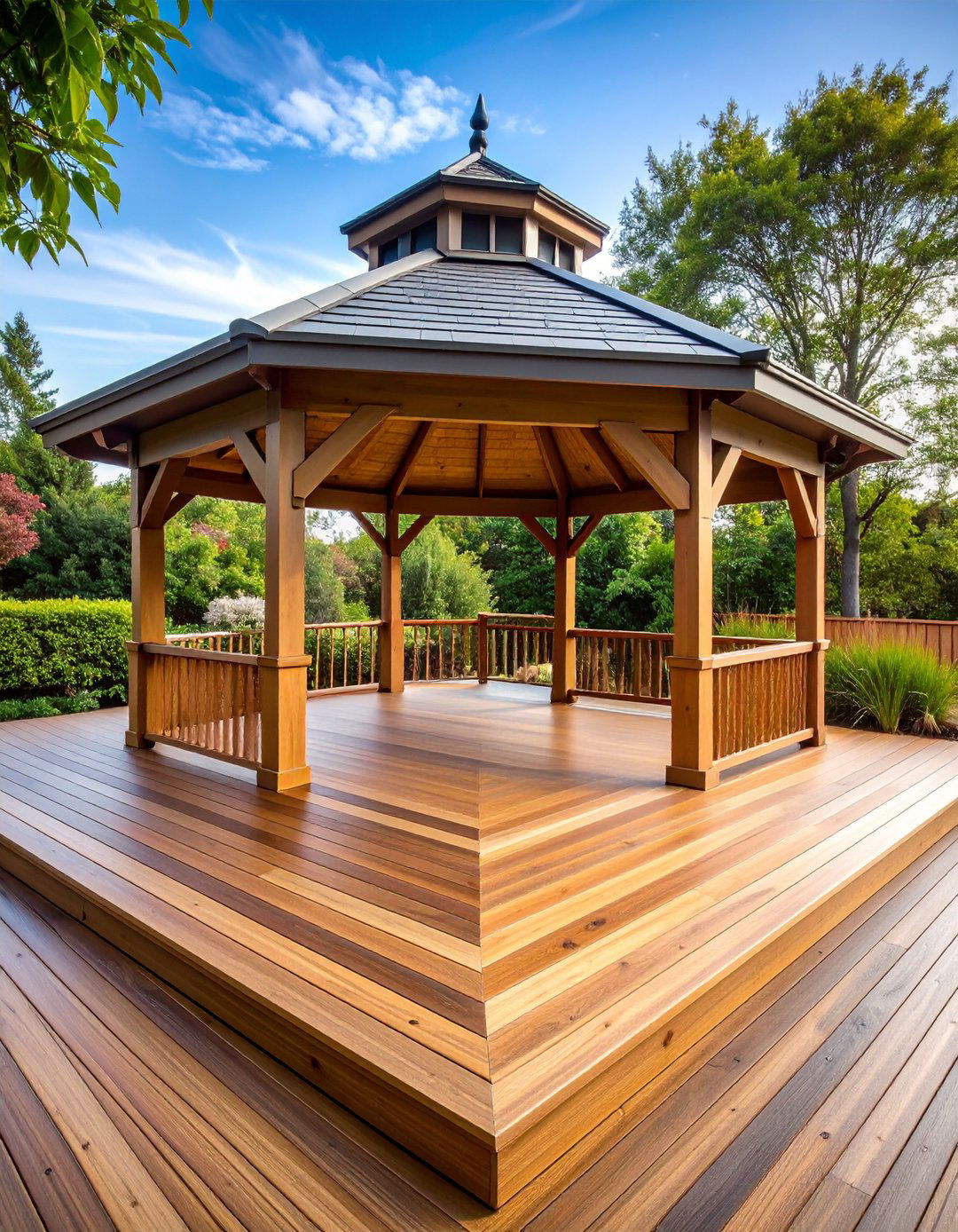 Composite Decking Gazebo Floor for Low Upkeep - 20 Gazebo Floor Ideas